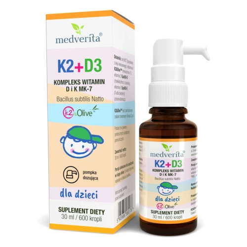 Medverita - Witamina K2 + D3 dla dzieci - 30 ml